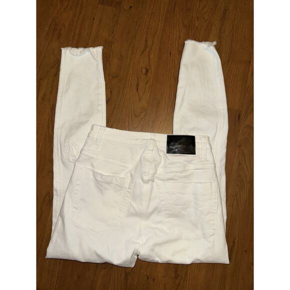 One x One Teaspoon White Distressed High Waist Freebird 2 Size 24 - Picture 4 of 5